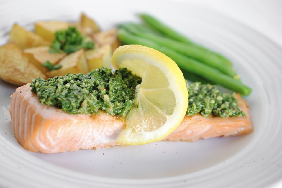 Walnut Pesto Salmon