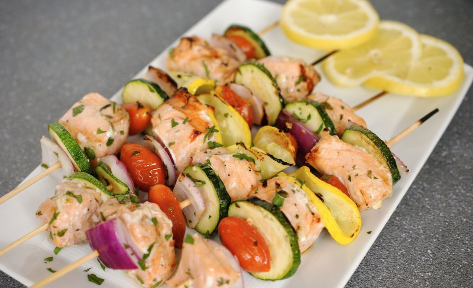 Grilled Mediterranean Salmon Skewers