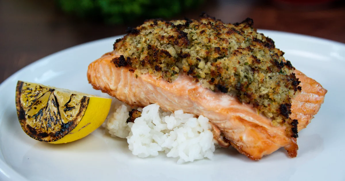 OvenRoasted PankoCrusted Salmon AquaBounty